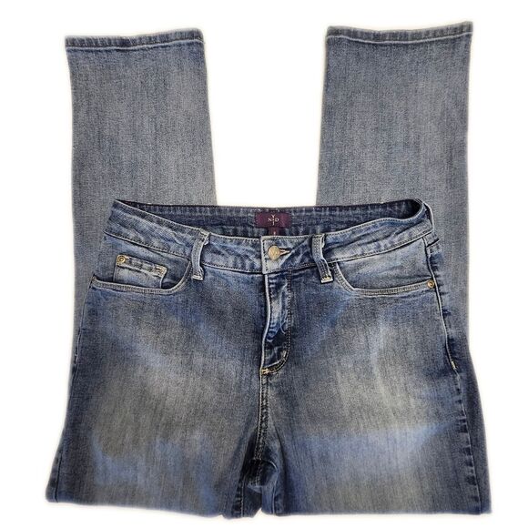 NYDJ (Not Your Daughter's Jeans) Patchwork Skinny Slim Ankle Jeans, 8 - Picture 2 of 13